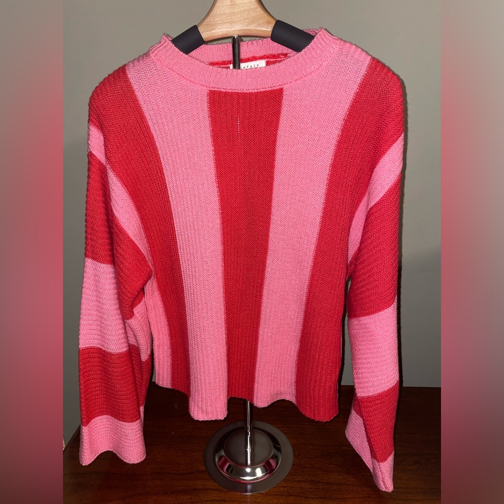 Baevely Brand Red/Pink Stripe Knit Sweater. Size Small. NWT.